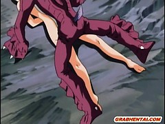 Two hentai girls groupfucked by monsters
